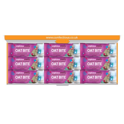 Scottish Raspberry and Sultana Oat Bite - 35g bars, Confectious Bakery branded - 9 pack (Raspberry/Sultana), High Fibre, No Artificial Colours or Flavours or Preservatives