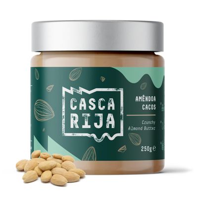 CASCA RIJA: Crunchy Almond Butter 250g | 99,8% Roasted Almonds + 0,01% Ground Cinnamon + 0,01% Powdered Ginger | 100% Natural & Crunchy With Roasted Almond Pieces, Vegan