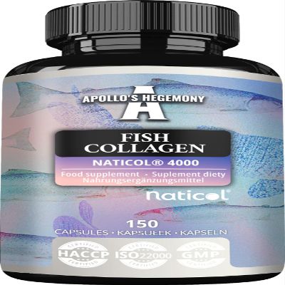 Marine Collagen Peptides NatiCol - 3000 mg per Serving - 150 Capsules - 1 Month Supply - Fish Collagen Protein for Healthy Skin, Joints and Hair - by Apollo's Hegemony