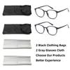 FoxMook Blue Light Blocking Glasses, Round Frame, Computer Lenses, Spring Hinge, Premium Lenses for Eye Strain Relief, C1, 2 Black, One Size view 3