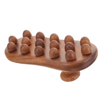 MOLUCKFU Sandalwood Massage Brush for Neck and Face Handheld Therapeutic Wood Stick Body Massage Tool for Thighs