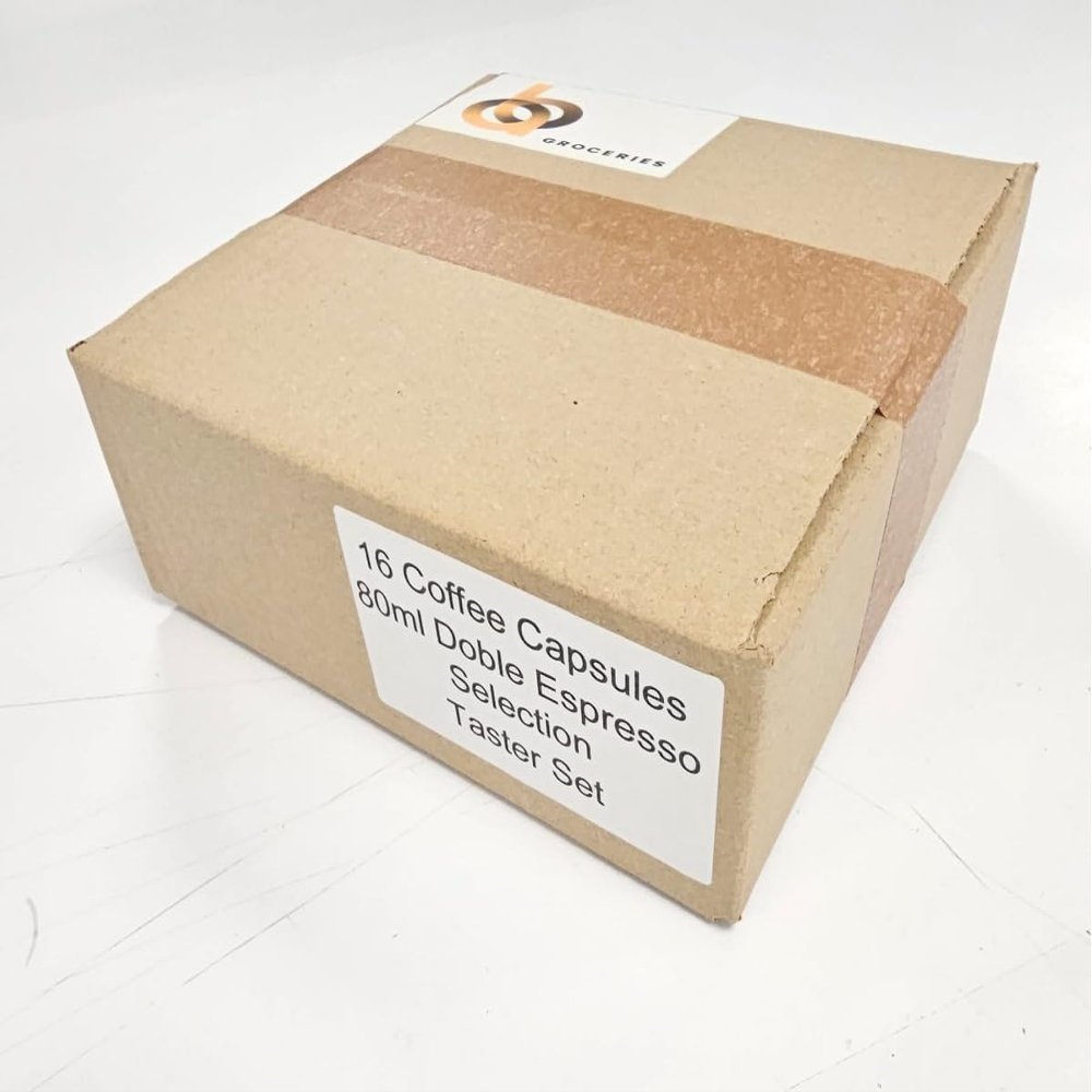 16x Coffee Capsules Pod for Vertuo Machines | Taster Set with Biscuits, Chocolate, Sugar or Milk in Gift Box (80ml Double Espresso Cup)