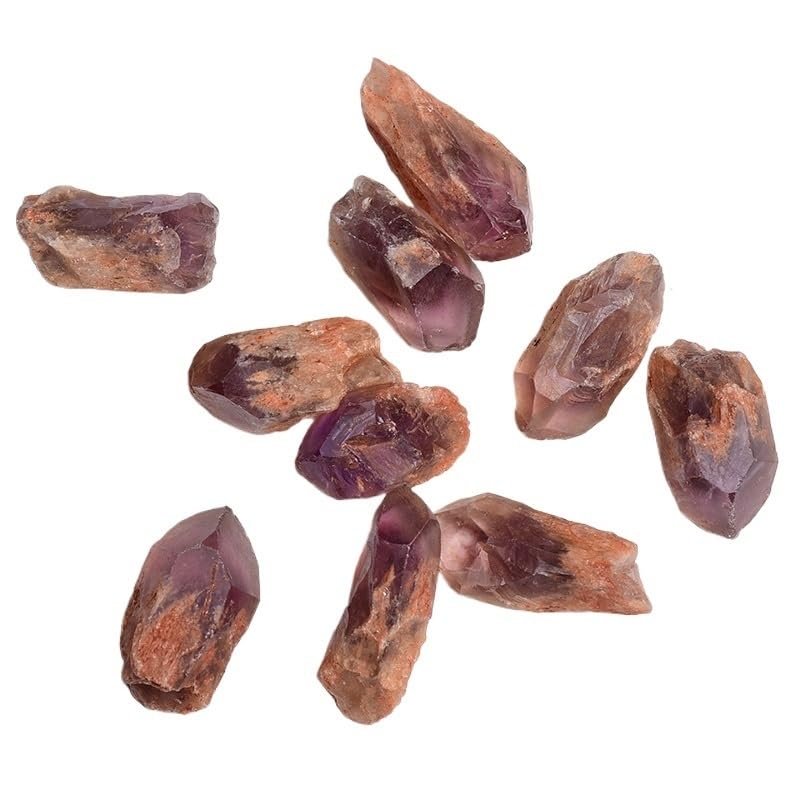 Natural Crystal Minerals Amethyst Rose Quartz Raw Crystals Shape Rough Rock Stone Reiki Crystals 100g(Brown)