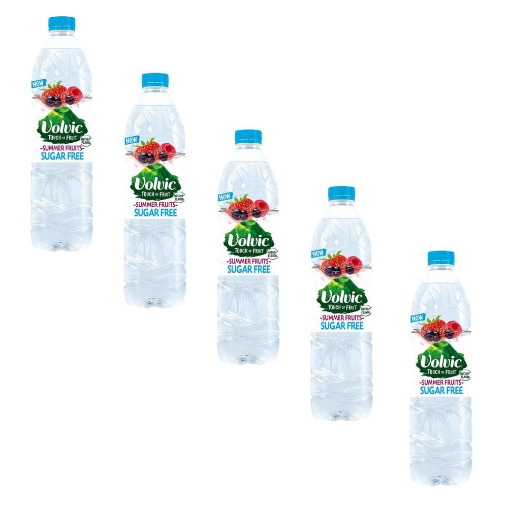Vollvic Touch of Fruit Sugar Free 1.5L - Summer Fruits - Perfect For Drinking On-The-Go, During Exercise And At The Office - Pack of 5
