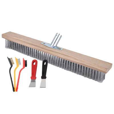 6 Piece Wire Broom Set, Metal Broom Base, Wire Broom for s and Moss with Brush Shovel Tool, 20/30/50cm Stainless Steel Wire Broom for s, Garden Broom for Scrubbing Decks, Driveways and Patios