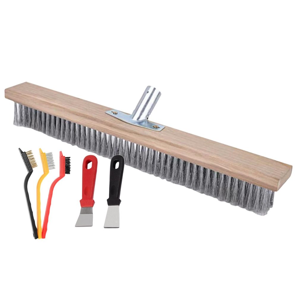6 Piece Wire Broom Set, Metal Broom Base, Wire Broom for s and Moss with Brush Shovel Tool, 20/30/50cm Stainless Steel Wire Broom for s, Garden Broom for Scrubbing Decks, Driveways and Patios