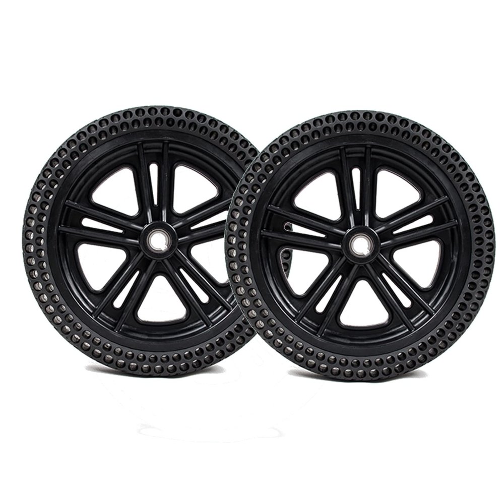 KWIBYBGS 12 inch Wheelchair Rear Wheel, Electric Wheelchair Accessories for the Elderly, Replacement Wheel, Pu Non-Inflatable Wheel/Black/12Inch(2 Counts)