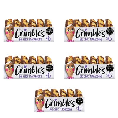Mrrs Crimble's Big Choc Macaroons 6 Pack - Tasty Macaroons, Coated In Delicious Chocolate - Gloriously Gluten Free - Pack of 5