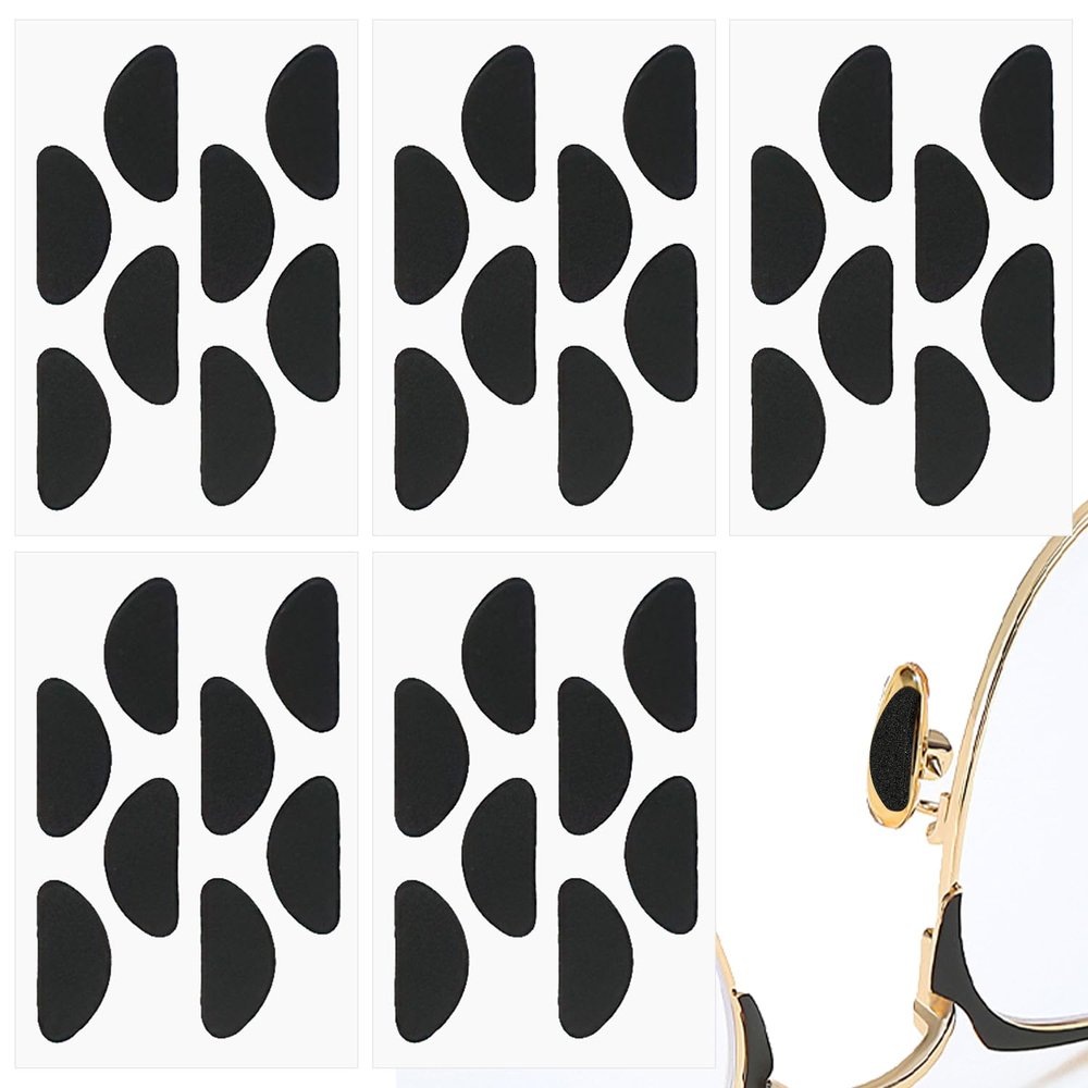 20 Pairs Glasses Nose Pads, Self Adhesive Sponge Nose Pads D Shaped Soft Nose Pads Non Slip Glasses Nose Pads Nose Pads for Glasses and SunglassesBlack
