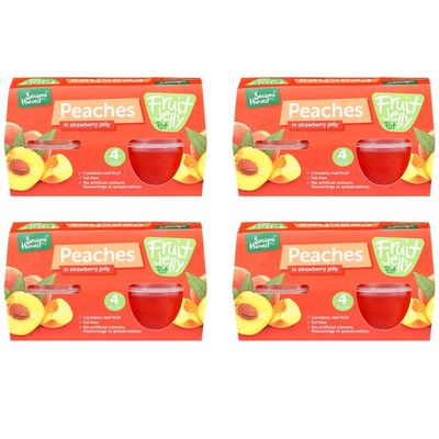 Seassons Harvest Fruit Jelly Pots 4pk - Strawberry - Part Of Your 5 a Day, These Delicious Snack Pots Contain Real Fruit And Are Fat Free. Yum - Pack of 4
