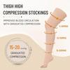 20-30 mmHg Thigh High Compression Socks 1 Pair Open- Toe Compression Stockings for Men Women Varicose Veins Edema DVT Swollen legs Travel Flight Pregnant view 3