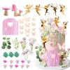 Fairy Cake Topper Fairy Garden Theme Cake Decor Pink Fairy Door for Birthday Baby Shower