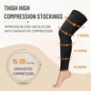 20-30 mmHg Thigh High Compression Socks 1 Pair Open- Toe Compression Stockings for Men Women Varicose Veins Edema DVT Swollen legs Travel Flight Pregnant view 3