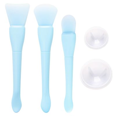 WANDIC Wax Melting Spoon Cleaning Tool Set, Silicone Spatula for Stirring Sealing Wax Stamp Spoon (Blue, 5pcs)