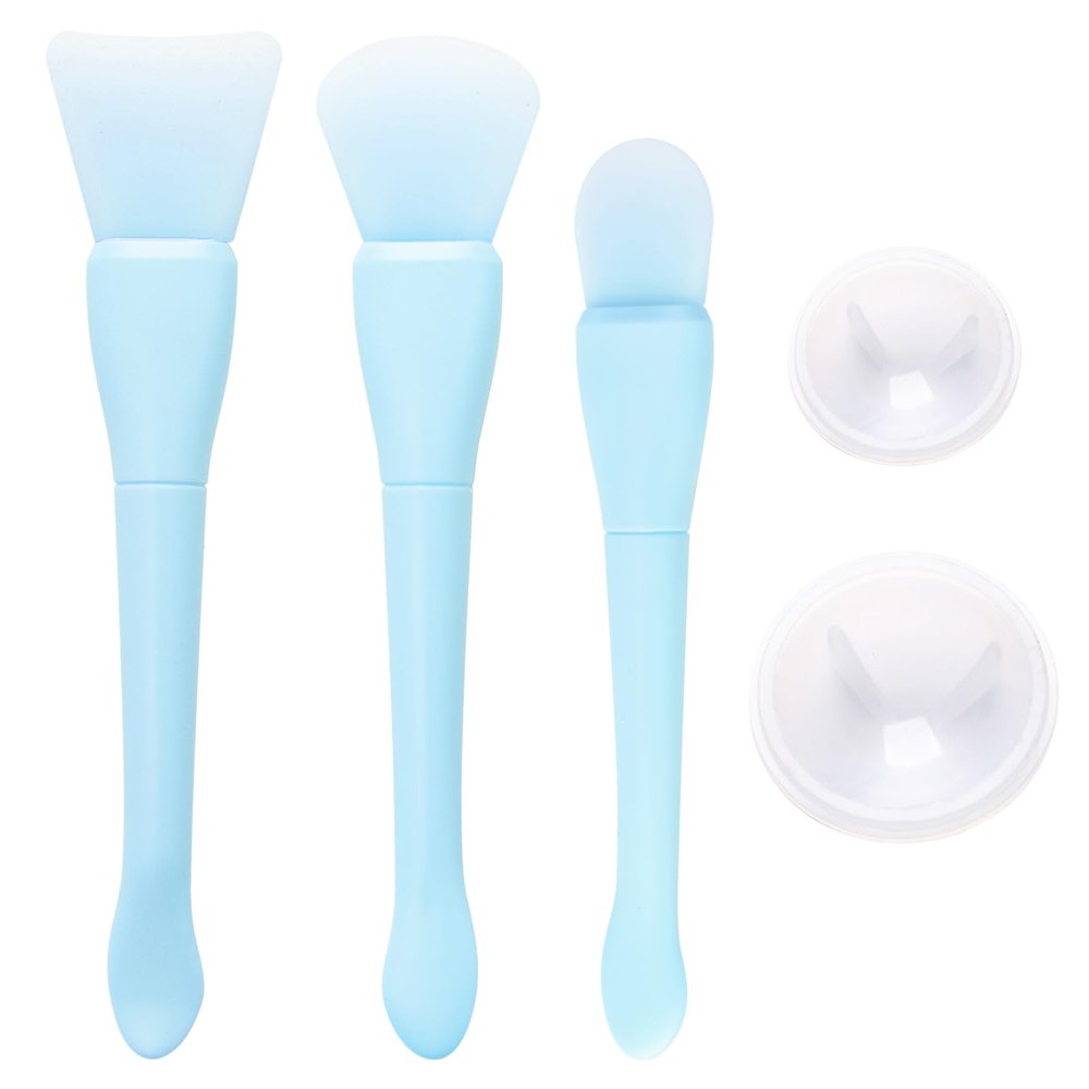 WANDIC Wax Melting Spoon Cleaning Tool Set, Silicone Spatula for Stirring Sealing Wax Stamp Spoon (Blue, 5pcs)