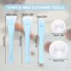 WANDIC Wax Melting Spoon Cleaning Tool Set, Silicone Spatula for Stirring Sealing Wax Stamp Spoon (Blue, 5pcs) view 2