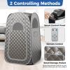 COSTWAY Portable Sauna Steam for Home, Folding Full Body Sauna Tent Steam Room with 3L Steamer Generator, Remote Control & Chair, Pop-Up Personal Home Sauna Pod Box for Therapy Detox Slimming (Grey) view 4