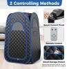 COSTWAY Portable Sauna Steam for Home, Folding Full Body Sauna Tent Steam Room with 3L Steamer Generator, Remote Control & Chair, Pop-Up Personal Home Sauna Pod Box for Therapy Detox Slimming (Black) view 4