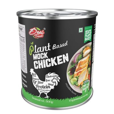 Desi Treat Ready To Eat High Protein Plant Based Mock Chicken With Zero Cholesterol, Vegetarian & Vegan Friendly - 800 gms (Pack Of 1)
