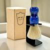 Parker Deluxe Iridescent Blue Handle Boar Shaving Brush & Stand view 4