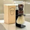 Parker Deluxe Iridescent Tortoise Handle Boar Shaving Brush & Stand view 4