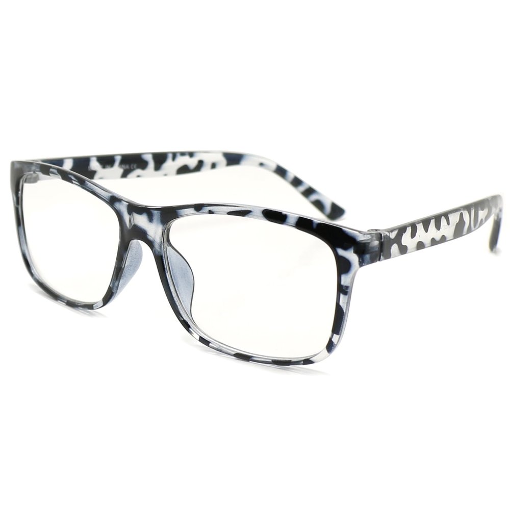 TWINKLE TWINKLE Simple Style Ultralight Reading Glasses Womens Mens Retro Spectacles Large Lens R140 (1 Pairs Demi Grey, +350 Magnification)
