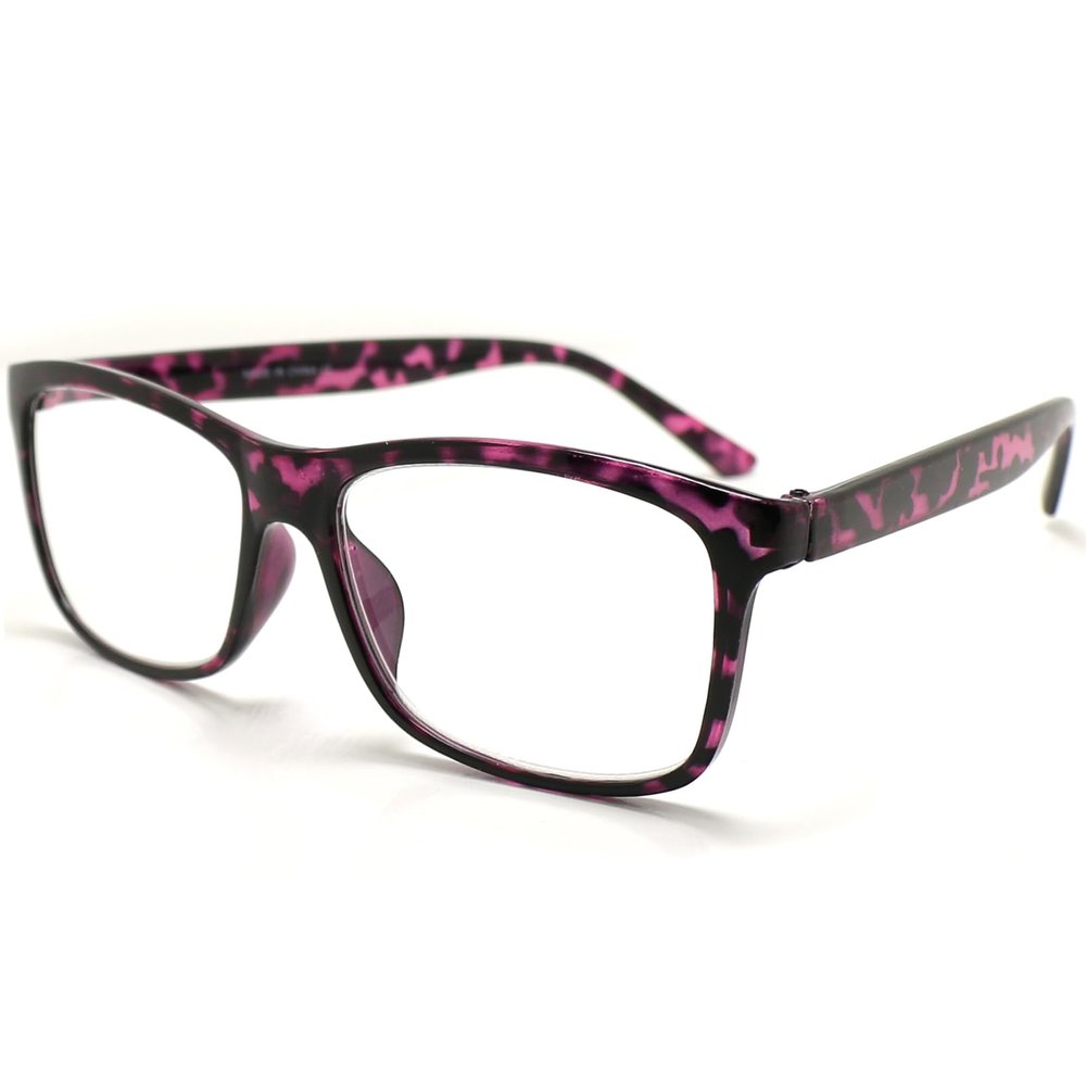 TWINKLE TWINKLE Simple Style Ultralight Reading Glasses Womens Mens Retro Spectacles Large Lens R140 (1 Pairs Demi Purple, +175 Magnification)
