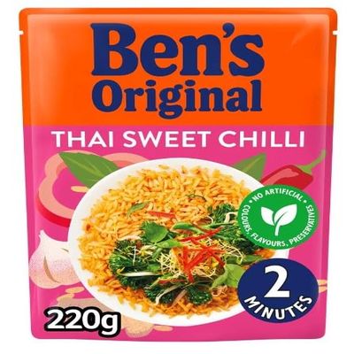 24 x Thai Sweet Chilli Microwave Rice 220G Delicious Tasty And Twisty Treat Gift Hamper For Birthday,Christmas,Easter