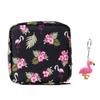 Flamingo Multi-Purpose Storage Bag With Keychain - Cute Cartoon Sanitary Napkin and Menstrual Organizer view 1