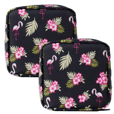 2 Pieces Flamingo Bags, Sanitary Napkin Storage Bag, Cute Cartoon Storage Bag, Girls Bathroom Storage Bag, Convenient Bag, Storage Accessories