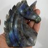 QINGQI Natural Stone Natural labradorite Hand Carved unicorn quartz crystal reiki view 2