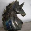 QINGQI Natural Stone Natural labradorite Hand Carved unicorn quartz crystal reiki view 4