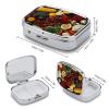 Vibrant Fresh Fruit Pill Case Portable Lightweigh Pill Box with Mirror 2 Compartment Medicine Tablet Vitamin Holder Organizer for Pocket Purse Travel Gifts view 2