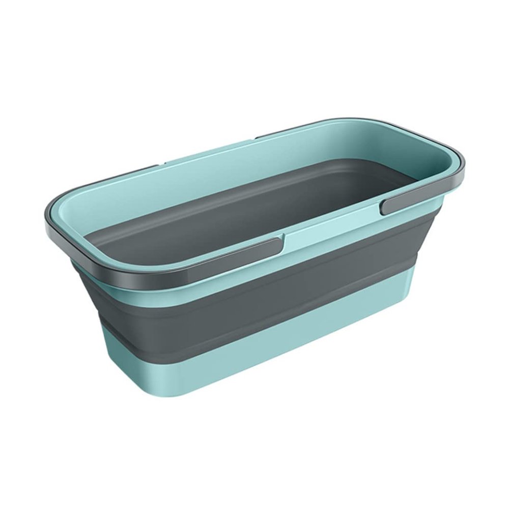 Collapsible Tub With Handle Portable Shopping Basket Outdoor Plastic Picnic Washing Bin Grey Blue L Picnic Basket Shopping Basket Garden Trug Plastic Basket