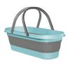 Collapsible Tub With Handle Portable Shopping Basket Outdoor Plastic Picnic Washing Bin Grey Blue L Picnic Basket Shopping Basket Garden Trug Plastic Basket view 2