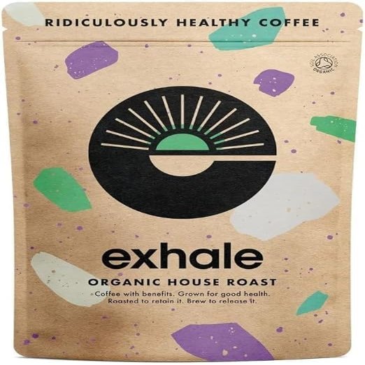 EXHALE Organic Ground Coffee - Mycotoxin Free & Suitable for Bulletproof Coffee. Single Origin and 100% Arabica Beans (Medium Roast, 225g)