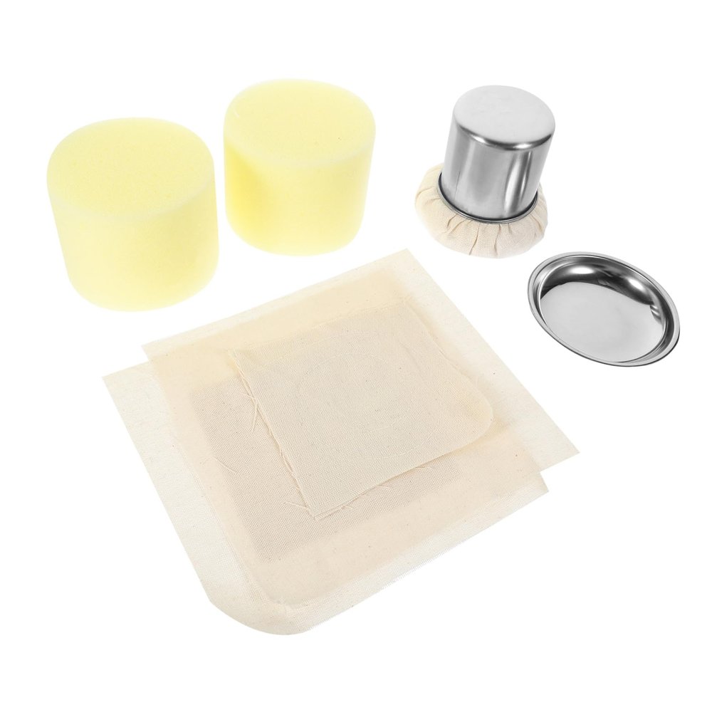 CIYODO Pancake Oil Brush, Replaceable Fabric Mop with Tray, Quick-Drying Stainless Steel Handle, No-Residue Cleaning for Kitchen and Pancake Making