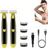 New Full Body Washed Wet and Dry Shaver, Men's Electric Shaver, Dry Wet Waterproof Mens Rotary Facial Shaver, Body Groomer Shaver, Ergonomic Body Shaver, USB Rechargeable (2 PCS) view 1