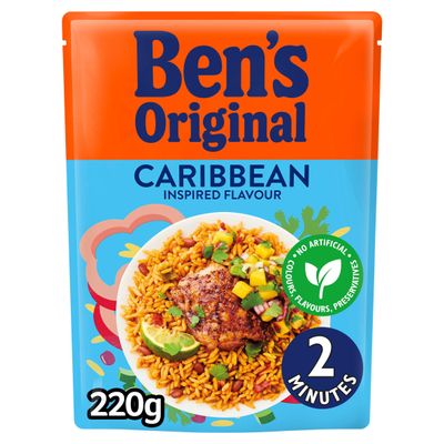 6 x Original Caribbean Microwave Rice 220g Delicious Tasty And Twisty Treat Gift Hamper For Birthday,Christmas,Easter