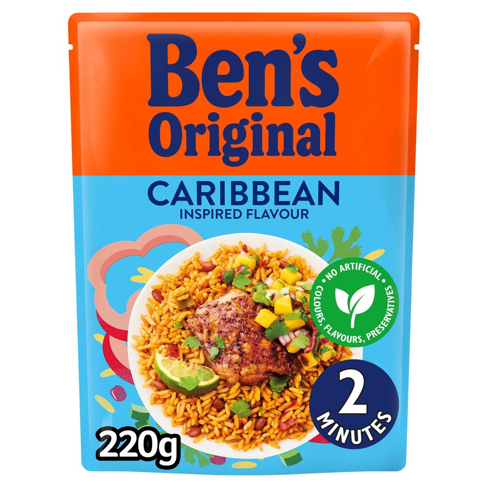 6 x Original Caribbean Microwave Rice 220g Delicious Tasty And Twisty Treat Gift Hamper For Birthday,Christmas,Easter
