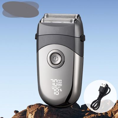 Intelligent Reciprocating Electric Shaver for Men, Foil ShaverBald with Beard Trimmer,Bald Self-Handling Hairdresser, Rechargeable Shaving Razor Full Body Wash Beard Razor (Gray)