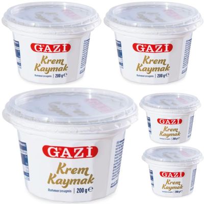 Gazi cream cream product kaymak100% COW MILK Fat content of 23% 200g x 5PCS with Pufai grocery