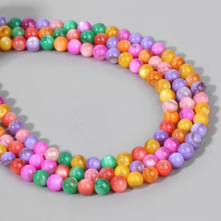 4MM Natural Freshwater Shell Beads Round Shell Loose Beads for Jewelry Making DIY Bracelet Necklace Accessories,B,4mm about 85-90pcs