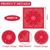 100Pcs Red Bandana Western Party Napkins Paper Napkins Disposable Dinner Napkins,Circular Party Napkins Guest Towels Birthday Wedding Napkins for Kitchen view 2