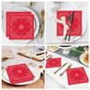 100Pcs Red Bandana Western Party Napkins Paper Napkins Disposable Dinner Napkins,Circular Party Napkins Guest Towels Birthday Wedding Napkins for Kitchen view 3