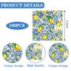 100Pcs Lemon Party Paper Napkins Party Napkins Disposable Blue Tiles Print Lemon Guest Towels for Birthday Wedding Kitchen Bathroom Decorations Tableware view 2