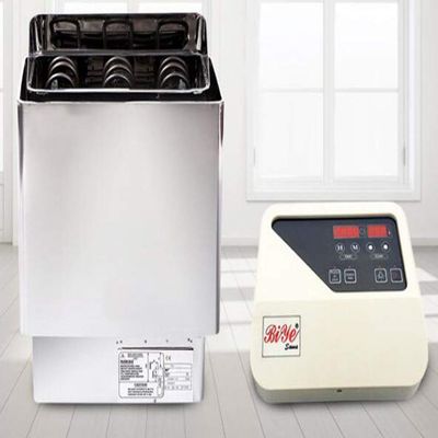 Electric Sauna Heater 3-9 Kw Stainless Steel Premium Oven w/External Control Compatible w/ 220-240V Supply - Sauna Technology Set w/Time Delay