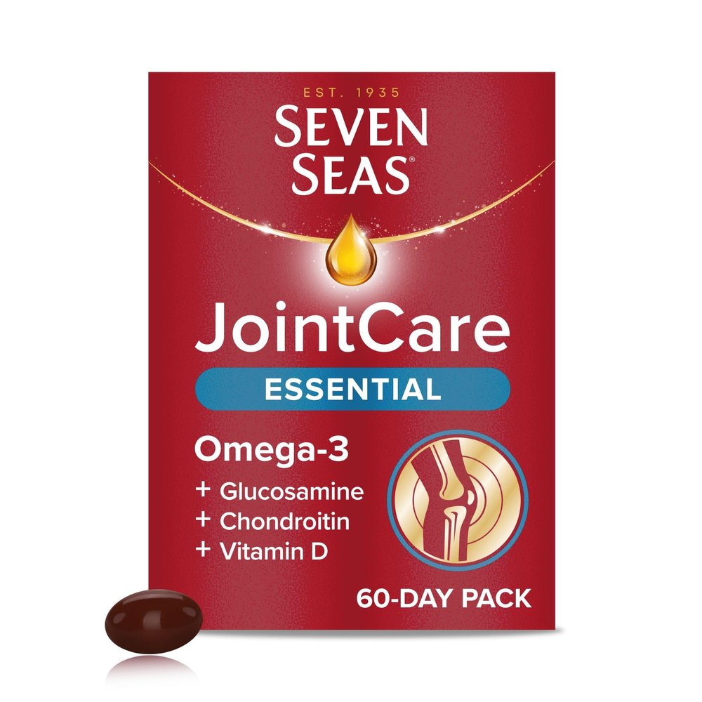Seven Seas JointCare Essential, with Omega-3, Glucosamine, Chondroitin, Vitamins C and D, Manganese and Zinc, Food Supplements, 60-Day Pack
