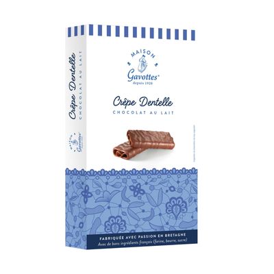 Maison Gavottes - Small Filled Crepes Dentelles with Milk Chocolate 100 g, Quantity: 3 Pieces