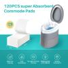 HayaYoffi 120 Count Super Absorbent Commode Pads, Disposable Toilet Pads for Adults Toilet Chair, Portable Potty, Commode Liners, Make Caregiving Easier, White view 2